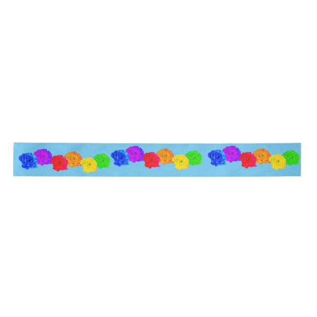Rainbow-Rose Satinband (Vorderseite)