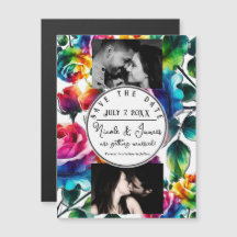 Rainbow-Rose Save the Date schwarz und weiß