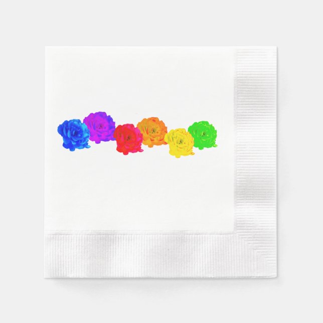 Rainbow-Rose Serviette (Vorderseite)