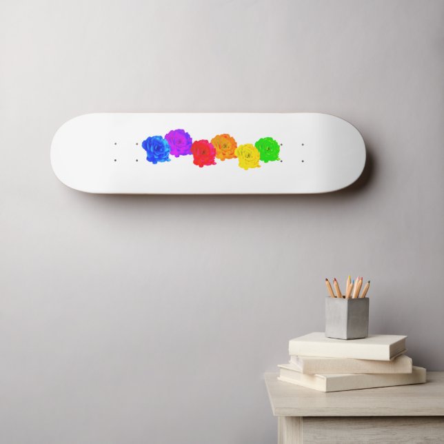 Rainbow-Rose Skateboard (Wandkunst (Horz))