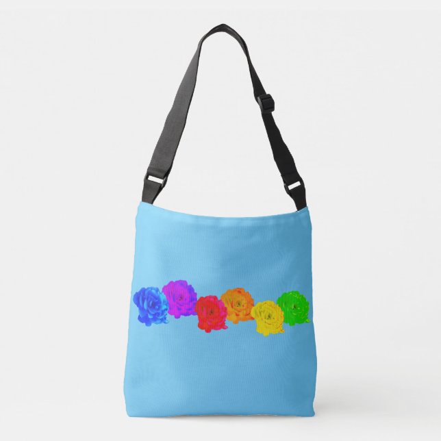 Rainbow Rose Sweet Delight Tragetaschen Mit Langen Trägern (Vorderseite)