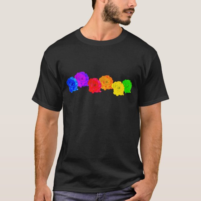 Rainbow-Rose T-Shirt (Vorderseite)