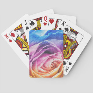 Rainbow-Rose Wasserfarbe Spielkarten