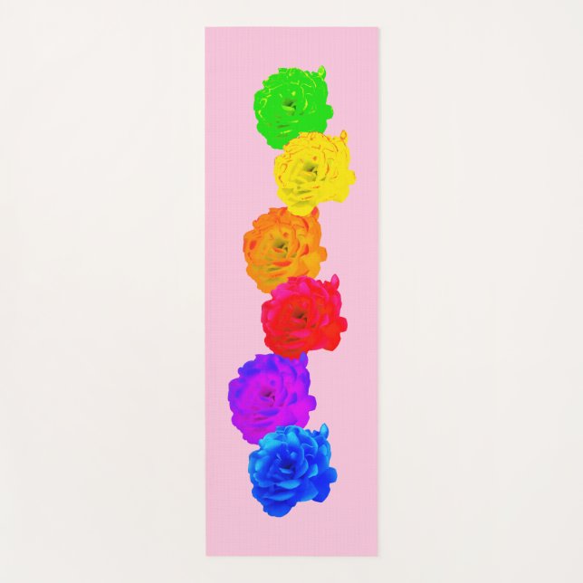 Rainbow-Rose Yogamatte (Vorderseite)