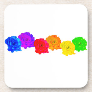 Rainbow Rosen Square Getränkeuntersetzer