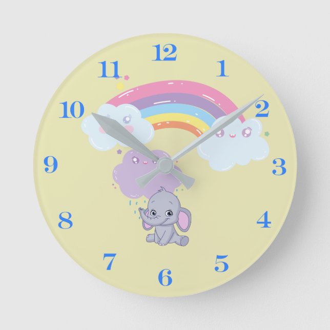 Rainbow Round Clock Runde Wanduhr (Vorderseite)