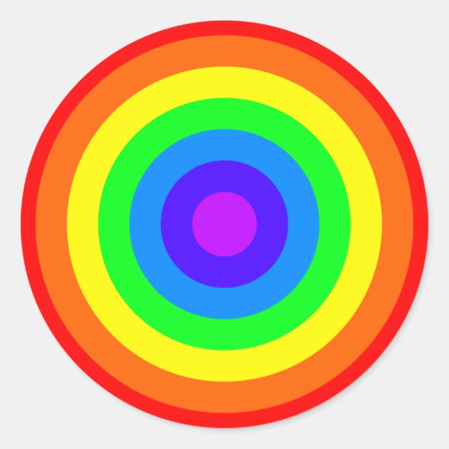 Rainbow Roundel Runder Aufkleber (Vorderseite)