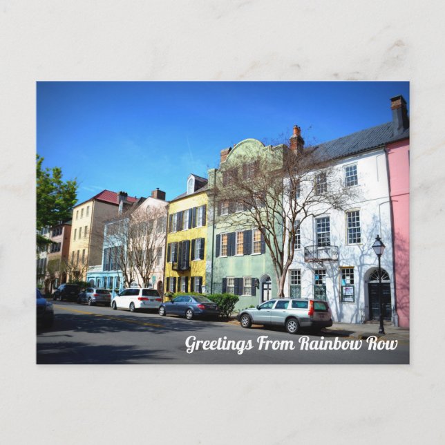 Rainbow Row, Charleston South Carolina Postcard Postkarte (Vorderseite)