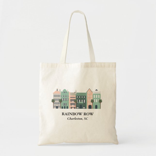 Rainbow Row Charleston South Carolina Tote Bag Tragetasche (Vorne)