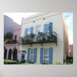 Rainbow Row Houses, Charleston SC Poster
