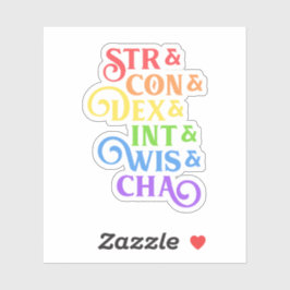 Rainbow RPG Stats Tablette Aufkleber