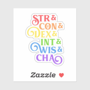 Rainbow RPG Stats Tablette Aufkleber