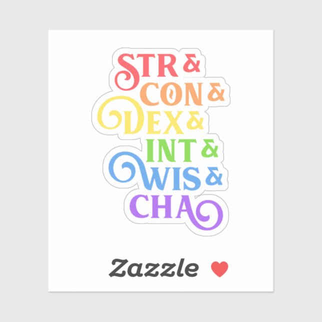 Rainbow RPG Stats Tablette Aufkleber (Blatt)