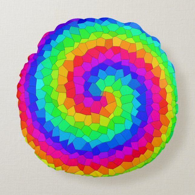 Rainbow Rundes Kissen (Vorderseite)