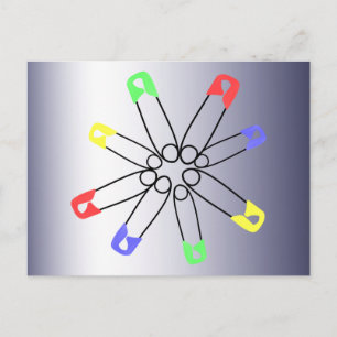 Rainbow Safety Button Solidarność Postkarte
