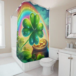 Rainbow Saint Patrick's Day Klee Duschvorhang