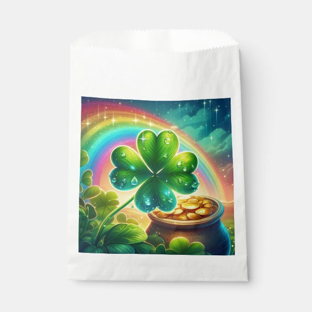 Rainbow Saint Patrick's Day Klee Geschenktütchen (Vorderseite)