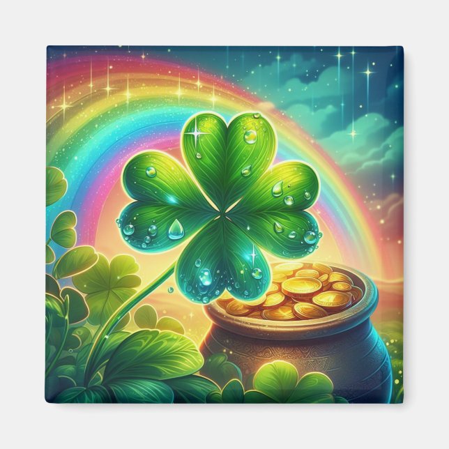 Rainbow Saint Patrick's Day Klee Magnet (Vorne)