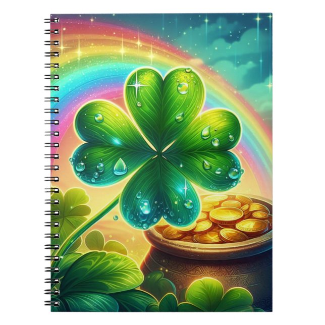 Rainbow Saint Patrick's Day Klee Notizblock (Vorderseite)