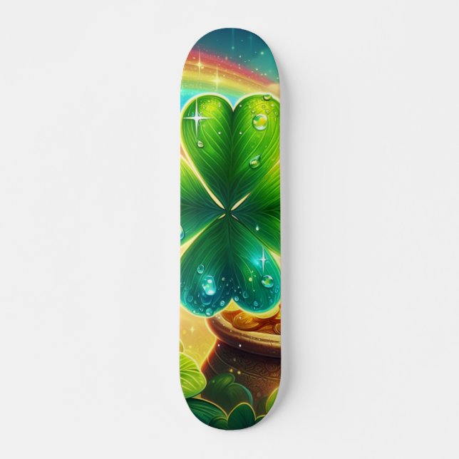 Rainbow Saint Patrick's Day Klee Skateboard (Vorne)
