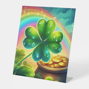 Rainbow Saint Patrick's Day Klee Sockelschild