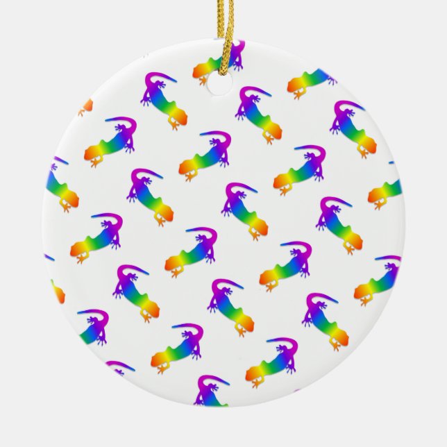 Rainbow Salamander Keramik Ornament (Vorne)