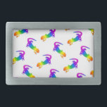 Rainbow Salamander Rechteckige Gürtelschnalle<br><div class="desc">Salamander in den Farben der Regenbogen.</div>