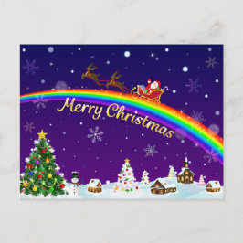 Rainbow Santa Claus Postkarte
