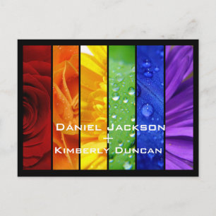 Rainbow Save the Date Postkarte
