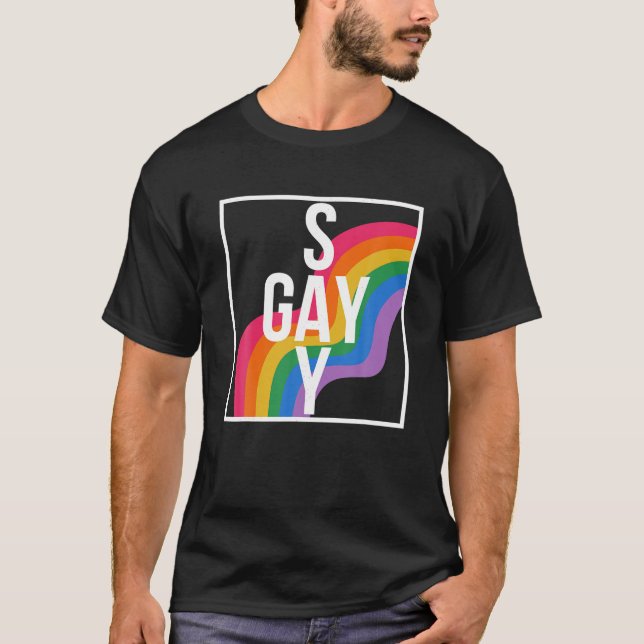 Rainbow Say Gay Protect Que Kids Prith Month LGB T-Shirt (Vorderseite)