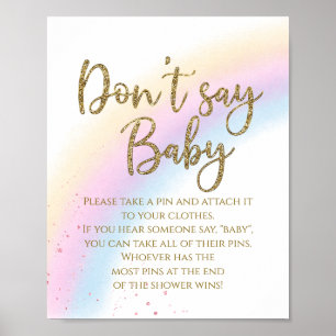Rainbow-Say-nicht-Baby-Baby-Party-Spiel Poster
