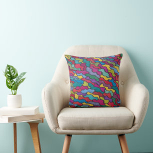 Rainbow-Scales Abstrakt Kissen