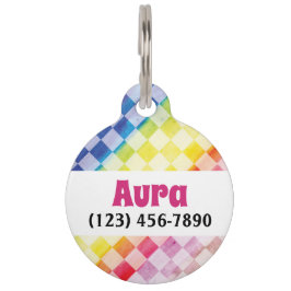 Rainbow-Schachbretter Haustiermarke