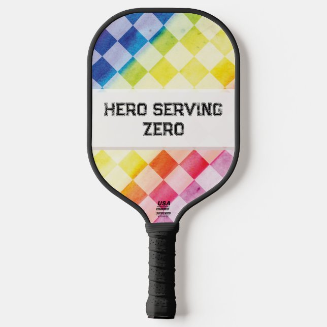 Rainbow-Schachbretter Pickleball Schläger (Rückseite)
