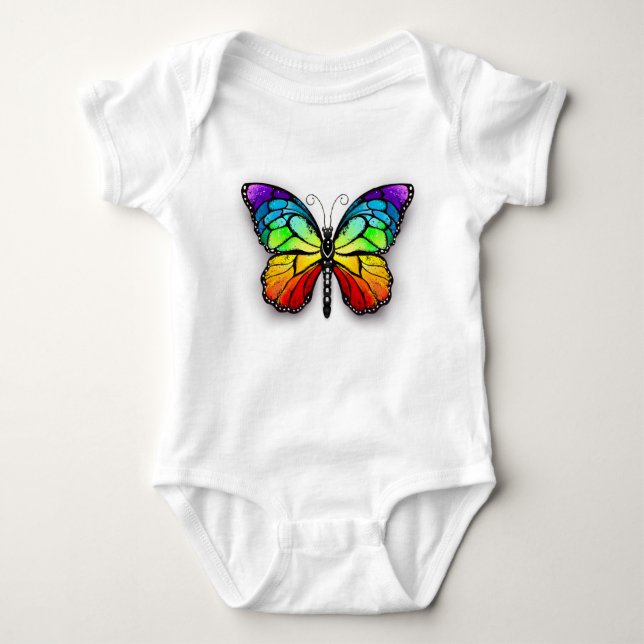 Rainbow-Schmetterling Monarch Baby Strampler (Vorderseite)