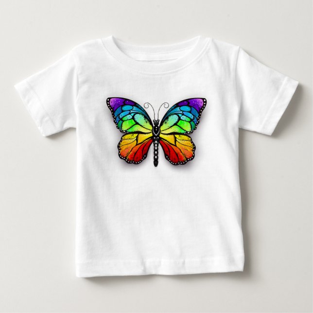 Rainbow-Schmetterling Monarch Baby T-shirt (Vorderseite)