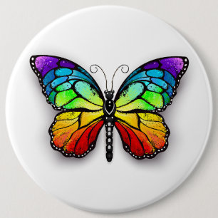 Rainbow-Schmetterling Monarch Button