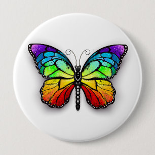 Rainbow-Schmetterling Monarch Button
