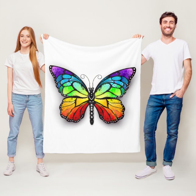 Rainbow-Schmetterling Monarch Fleecedecke (Beispiel)