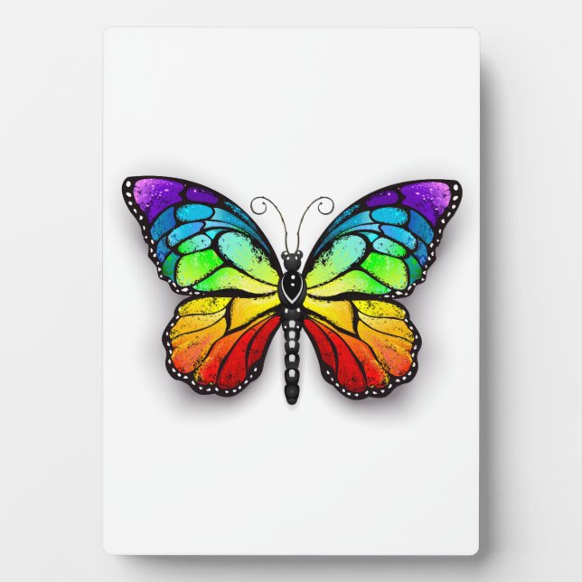Rainbow-Schmetterling Monarch Fotoplatte (Vorderseite)