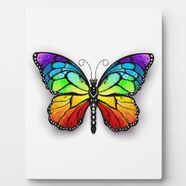 Rainbow-Schmetterling Monarch Fotoplatte (Vorderseite)