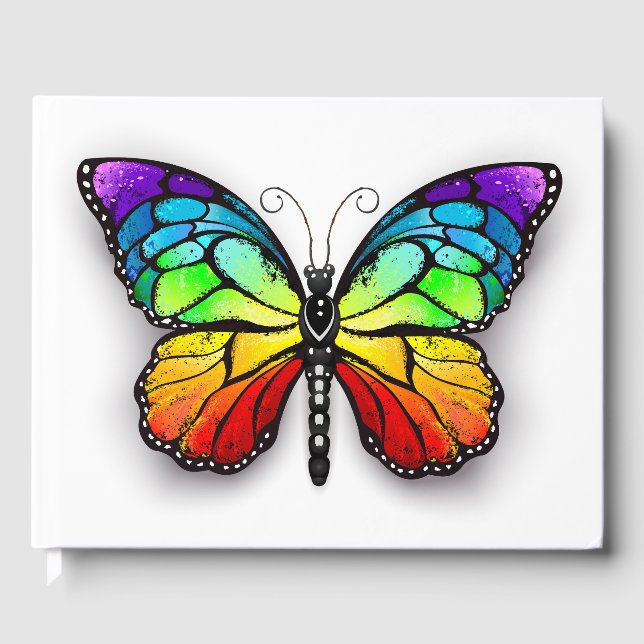 Rainbow-Schmetterling Monarch Gästebuch (Vorderseite)