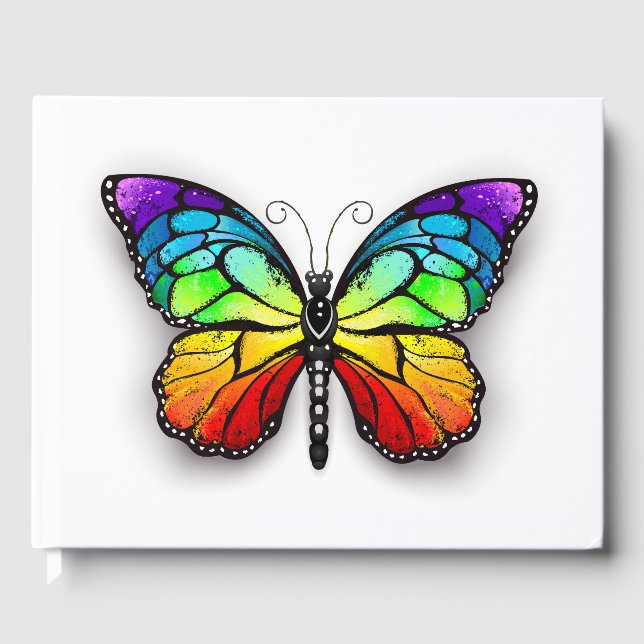Rainbow-Schmetterling Monarch Gästebuch (Vorderseite)