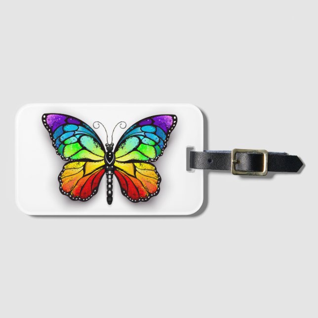 Rainbow-Schmetterling Monarch Gepäckanhänger (Vorderseite (Horizontal))