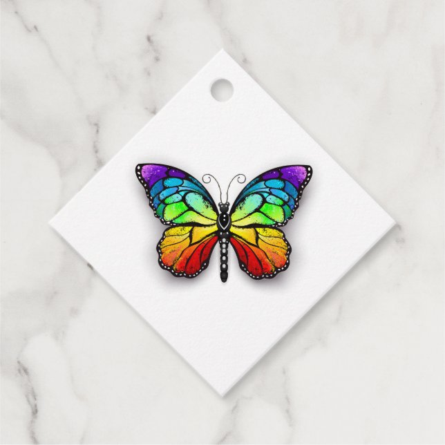 Rainbow-Schmetterling Monarch Geschenkanhänger (Vorderseite)