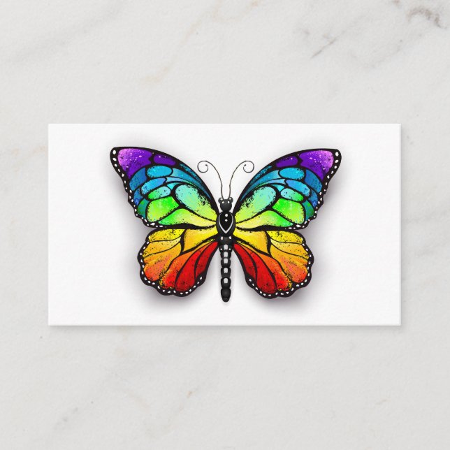 Rainbow-Schmetterling Monarch Hinweiskarte (Vorderseite)