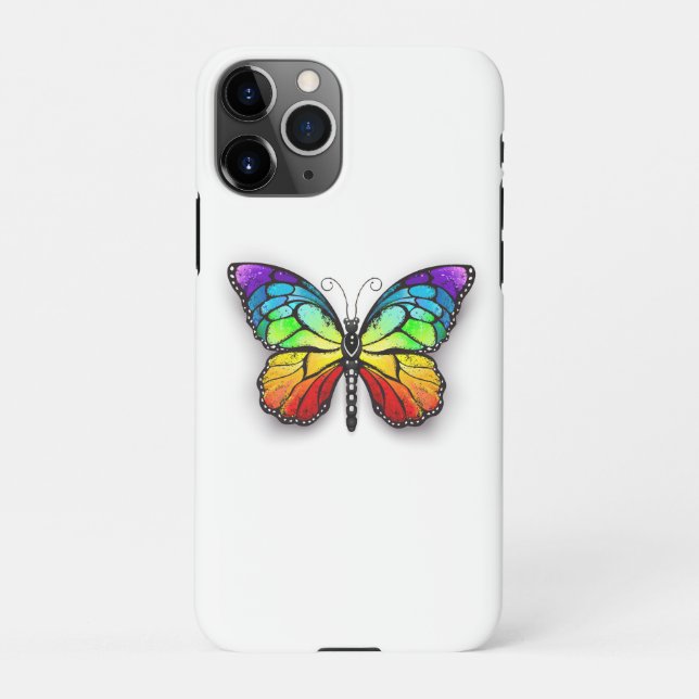 Rainbow-Schmetterling Monarch iPhone Hülle (Rückseite)