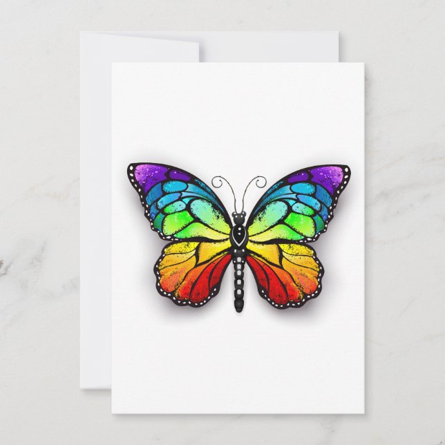 Rainbow-Schmetterling Monarch Karte (Vorderseite)
