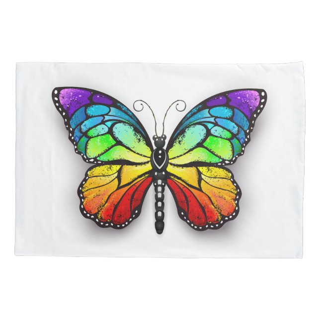 Rainbow-Schmetterling Monarch Kissenbezug (Rückseite)