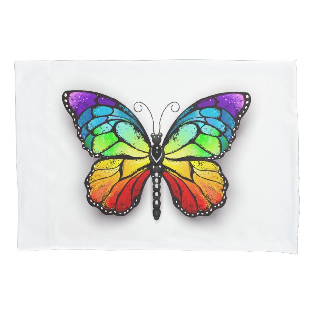 Rainbow-Schmetterling Monarch Kissenbezug (Vorderseite-Links)